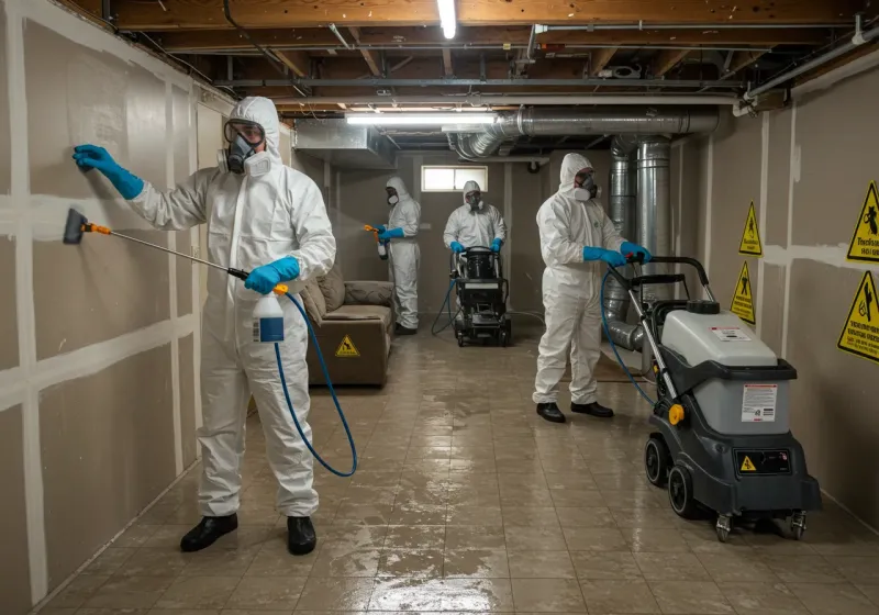 Basement Moisture Removal and Structural Drying process in Sacramento, CA